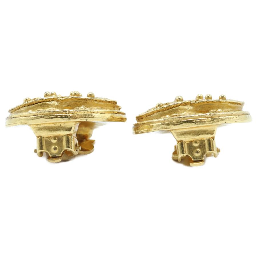 CHANEL 美品 シャネル 94A ココマーク リーフ ラウンド イヤリング  