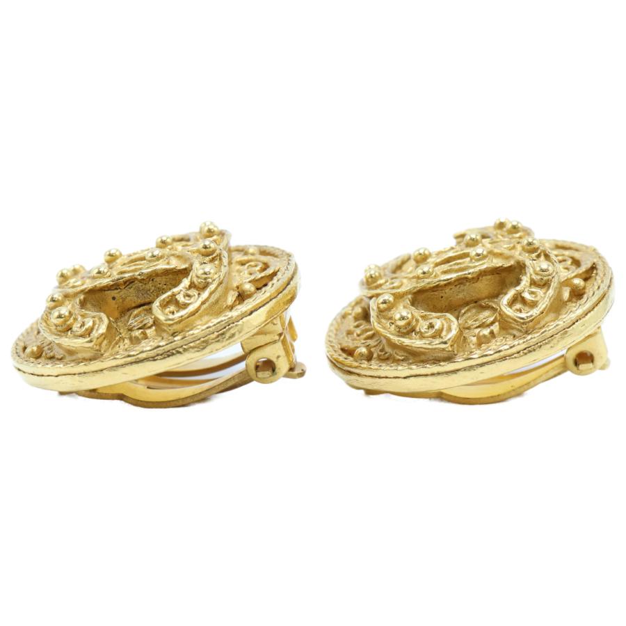 CHANEL（シャネル） 美品 94A ココマーク リーフ ラウンド イヤリング