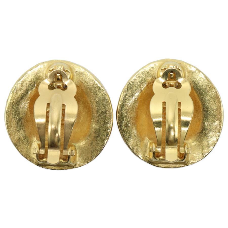 CHANEL 美品 シャネル 94A ココマーク リーフ ラウンド イヤリング  