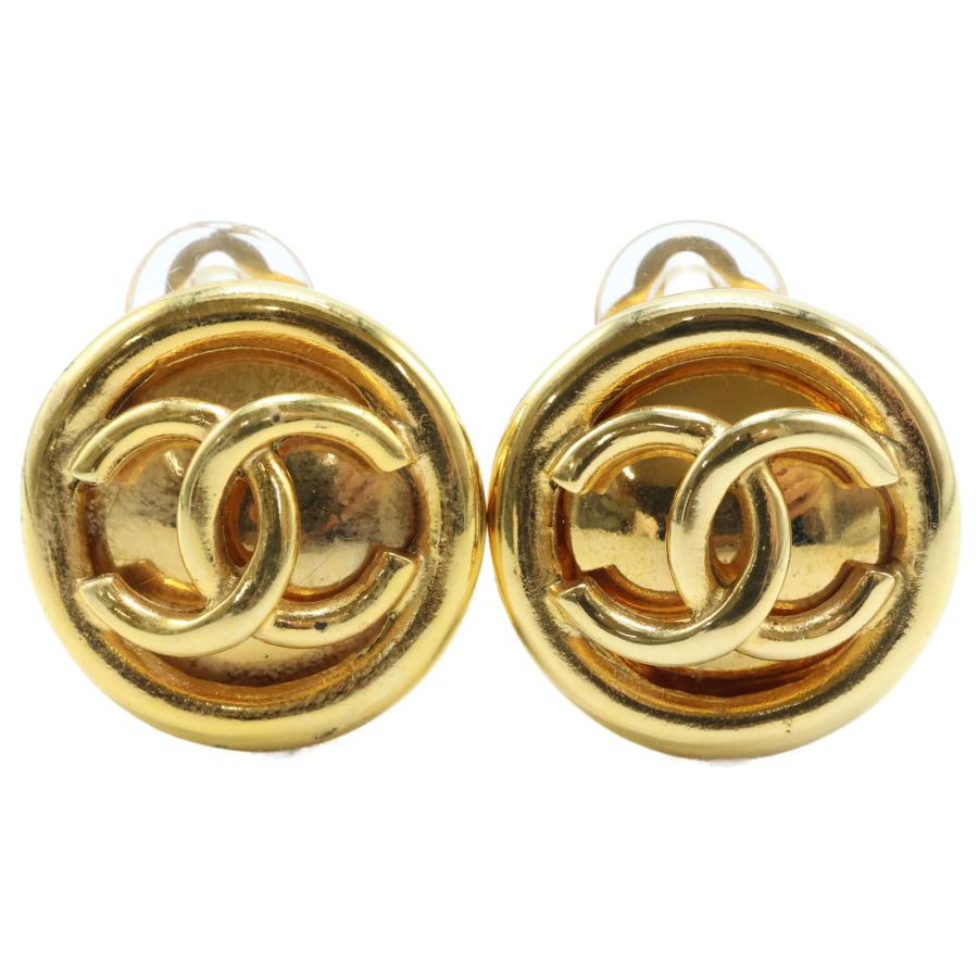 CHANEL 美品 シャネル 93P ココマーク ラウンド イヤリング