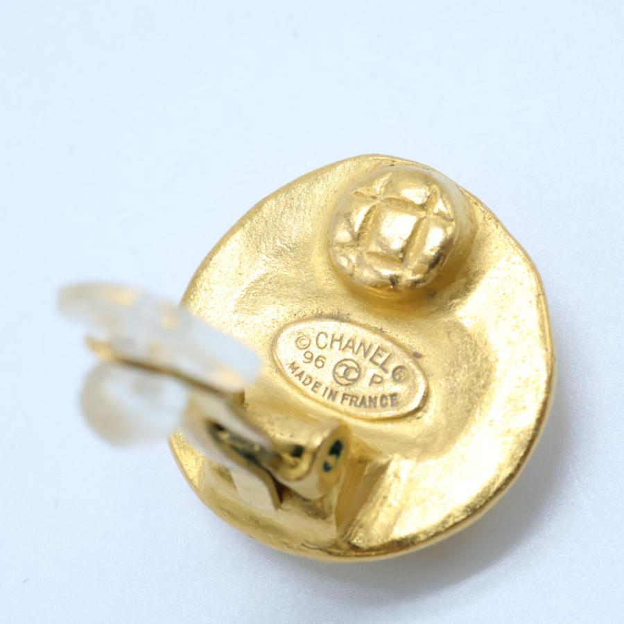 CHANEL 美品 シャネル 96P ココマーク ラウンド イヤリング ゴールド  