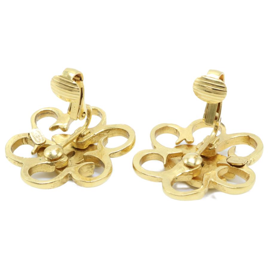 CHANEL シャネル 美品 96P ココマーク フラワー イヤリング ゴールド  