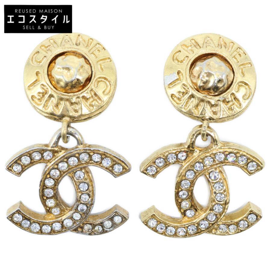 CHANEL シャネル ラインストーン ココマークスイング イヤリング  