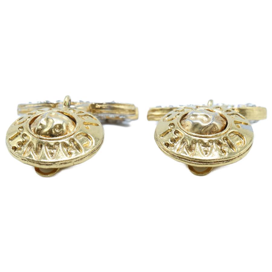 CHANEL シャネル ラインストーン ココマークスイング イヤリング  