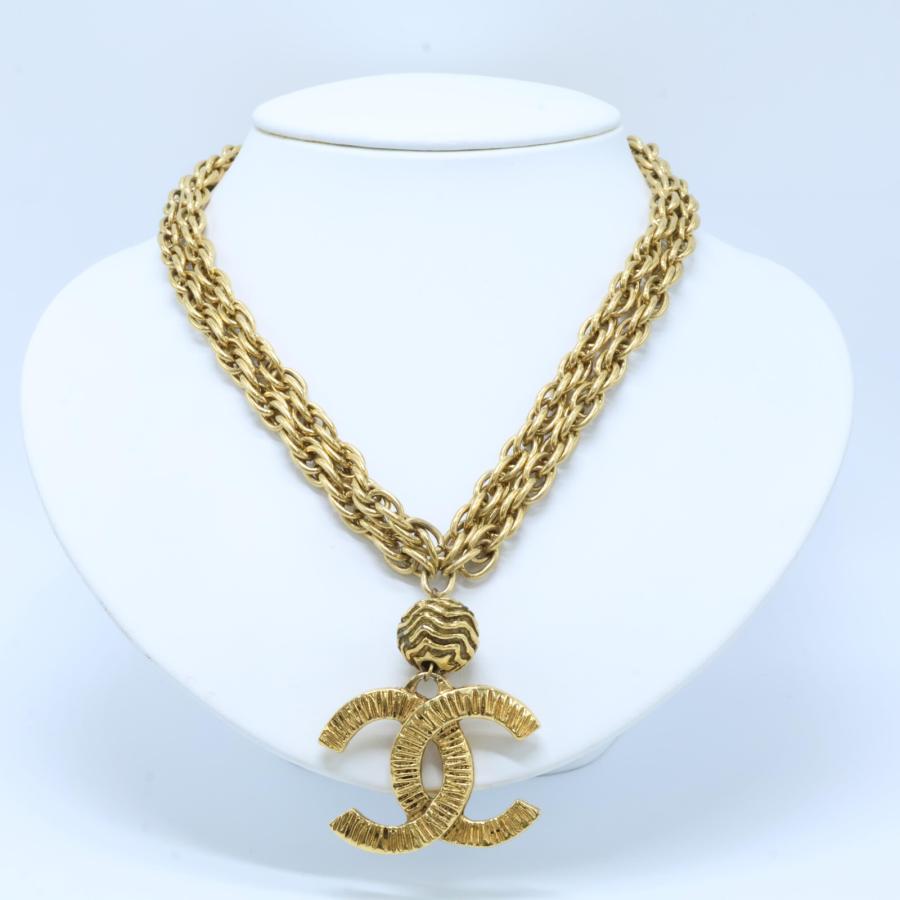 CHANEL シャネル ココマーク 2重チェーン ネックレス ゴールド  