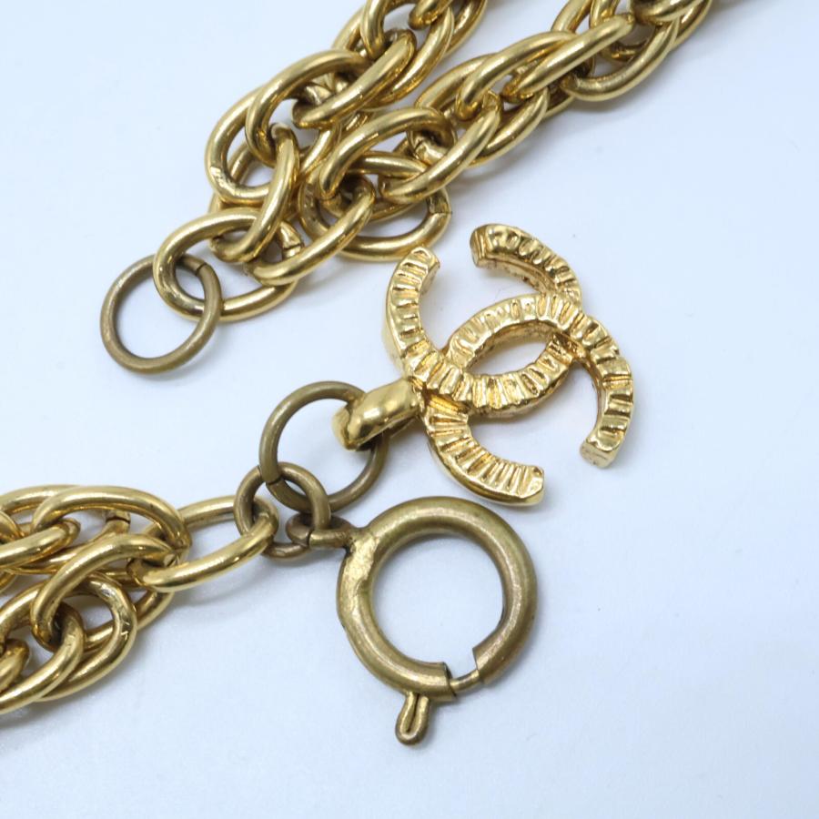 CHANEL シャネル ココマーク 2重チェーン ネックレス ゴールド  