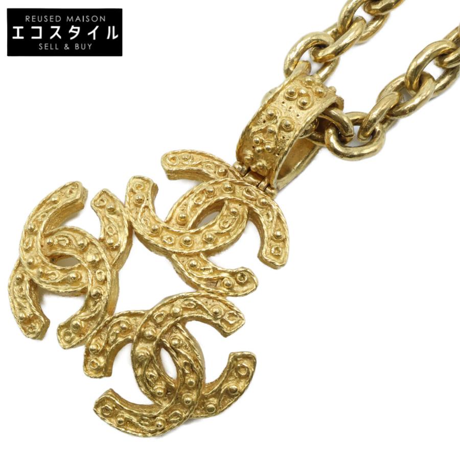 CHANEL シャネル 美品 94A トリプルココ ネックレス ゴールド  