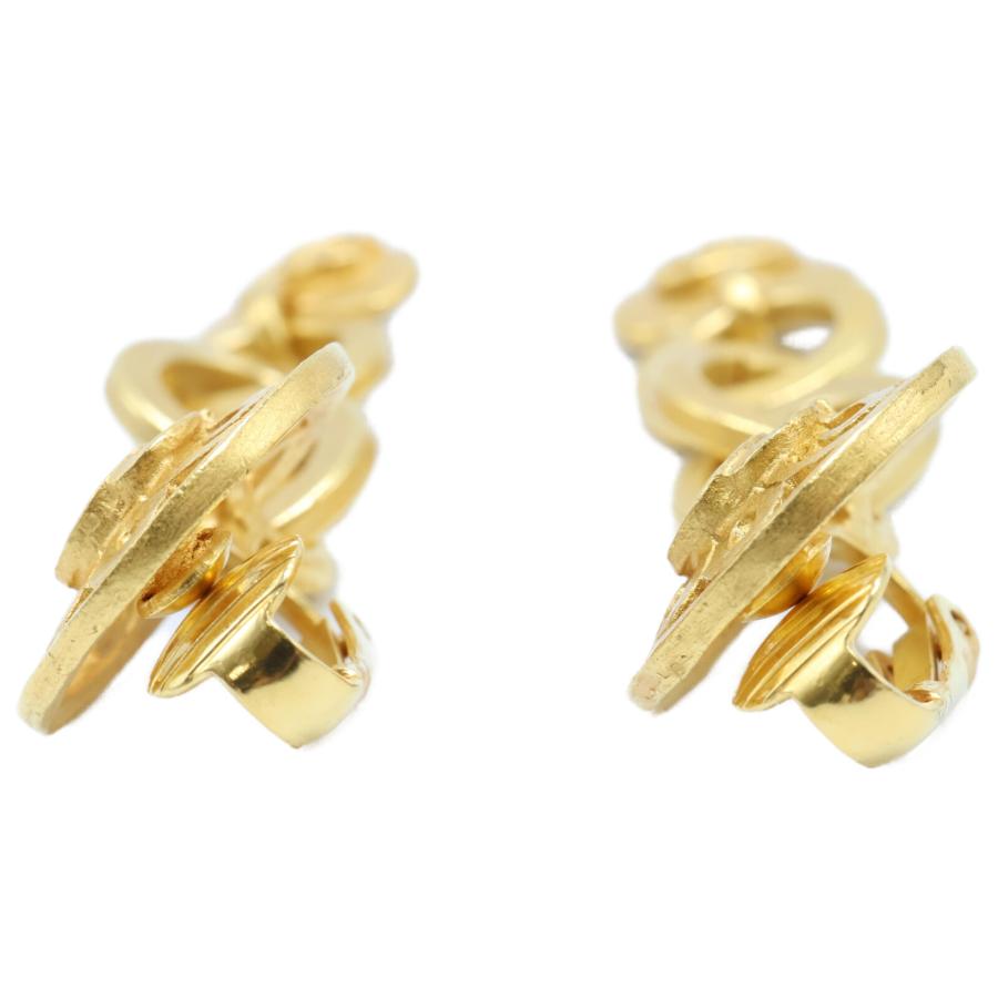 CHANEL シャネル 美品 95P ココマーク スイング ハート イヤリング  