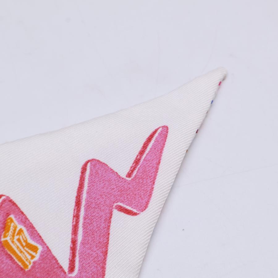 HERMES エルメス ツイリー シュバロスコープ 刺繍 スカーフ ホワイト  