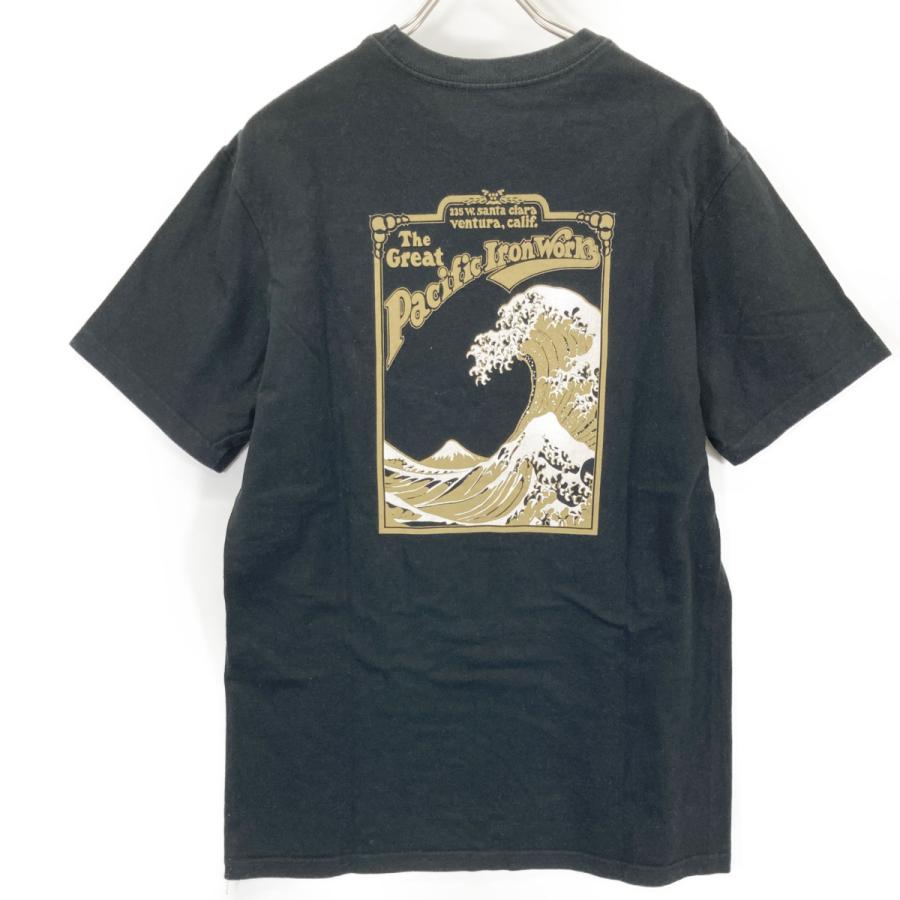 ビンテージ パタゴニア　ハレイワ店限定浮世絵Tシャツ　黒タグ　90s patagonia（パタゴニア） ブラック コットン 浮世絵Tシャツ ブラック