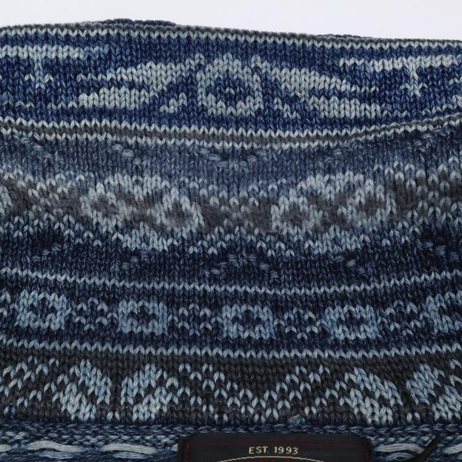 RRL ダブルアールエル インディゴ 本藍染め フェアアイル柄 ショール