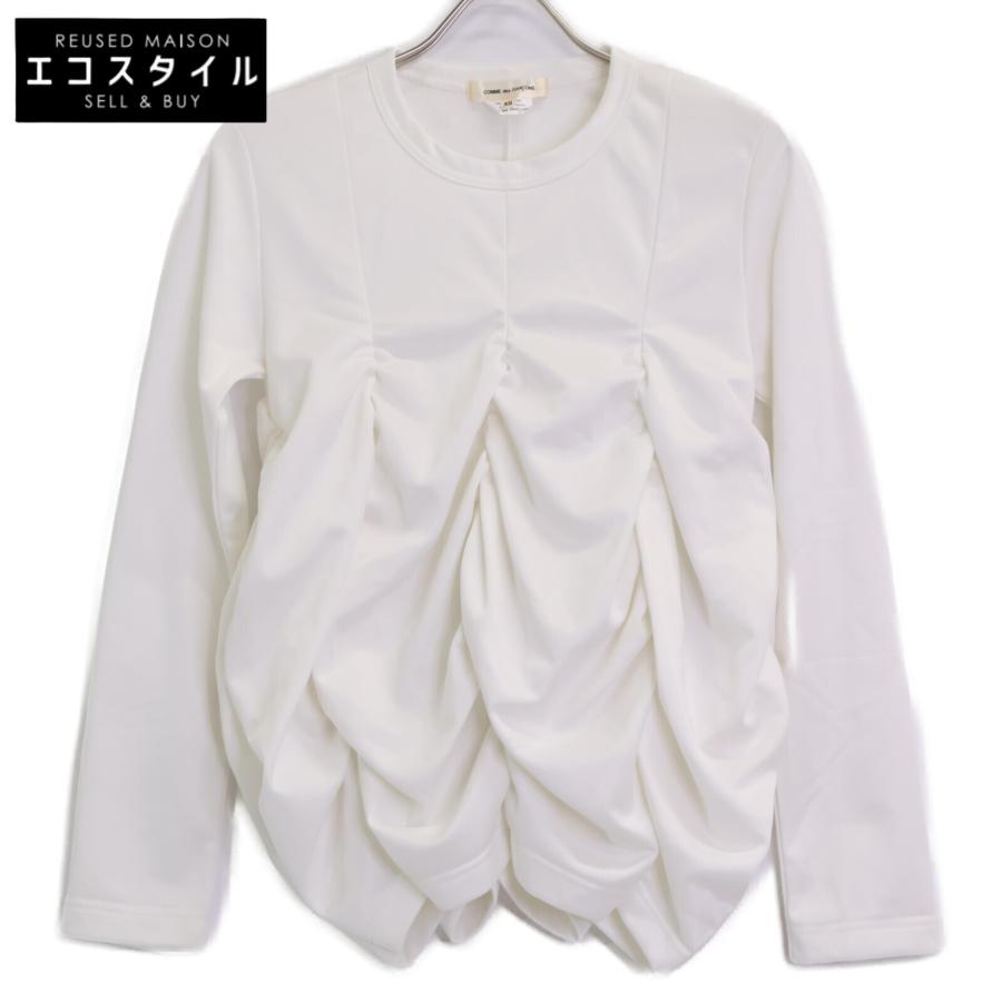 COMMEdesGARCONS コムデギャルソン  GG-T020 AD2020 白 ﾌﾘﾙﾃﾞｻﾞｲﾝ 長袖ｶｯﾄｿｰ XS COMMEdesGARCONS コムデギャルソン GG-T020 AD2020 白 フリルデザイン