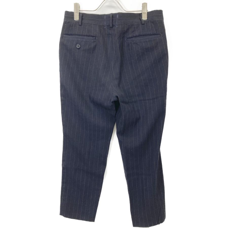 COMMEdesGARCONS HOMME DEUX コムデギャルソンオムドゥ DP-P035 ネイビー ストライプ スラックス ブラック ストライプ XS ボトムス ウール メンズ 中古