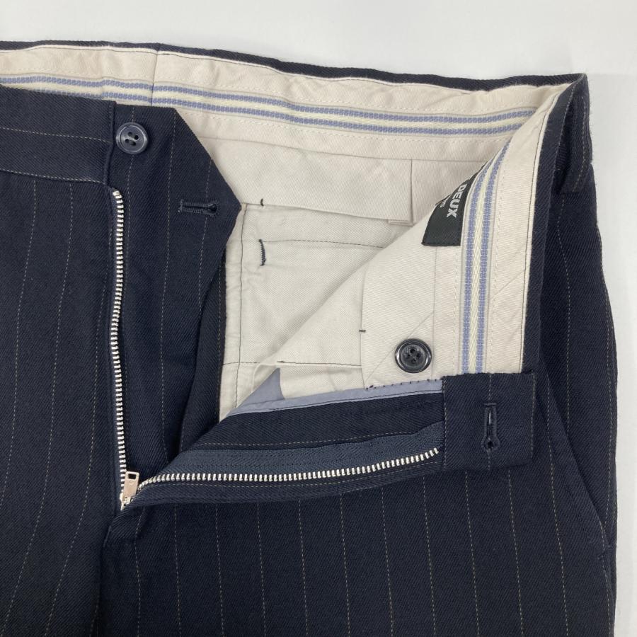 COMMEdesGARCONS HOMME DEUX コムデギャルソンオムドゥ DP-P035 ネイビー ストライプ スラックス ブラック ストライプ XS ボトムス ウール メンズ 中古