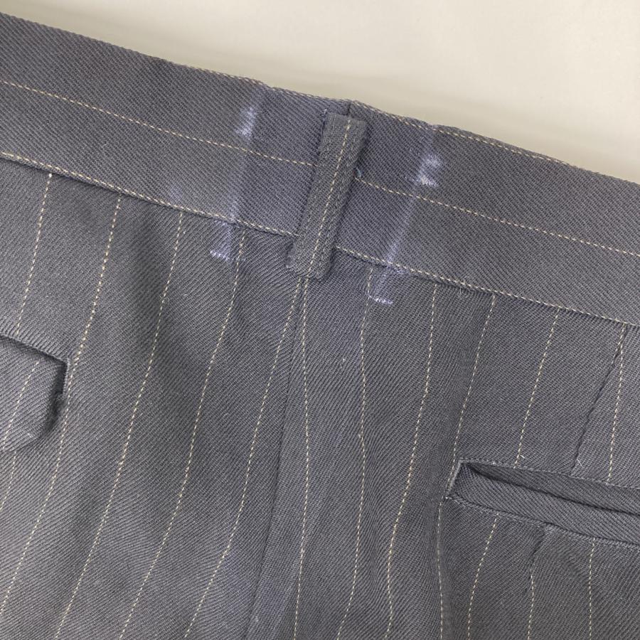 COMMEdesGARCONS HOMME DEUX コムデギャルソンオムドゥ DP-P035 ネイビー ストライプ スラックス ブラック ストライプ XS ボトムス ウール メンズ 中古