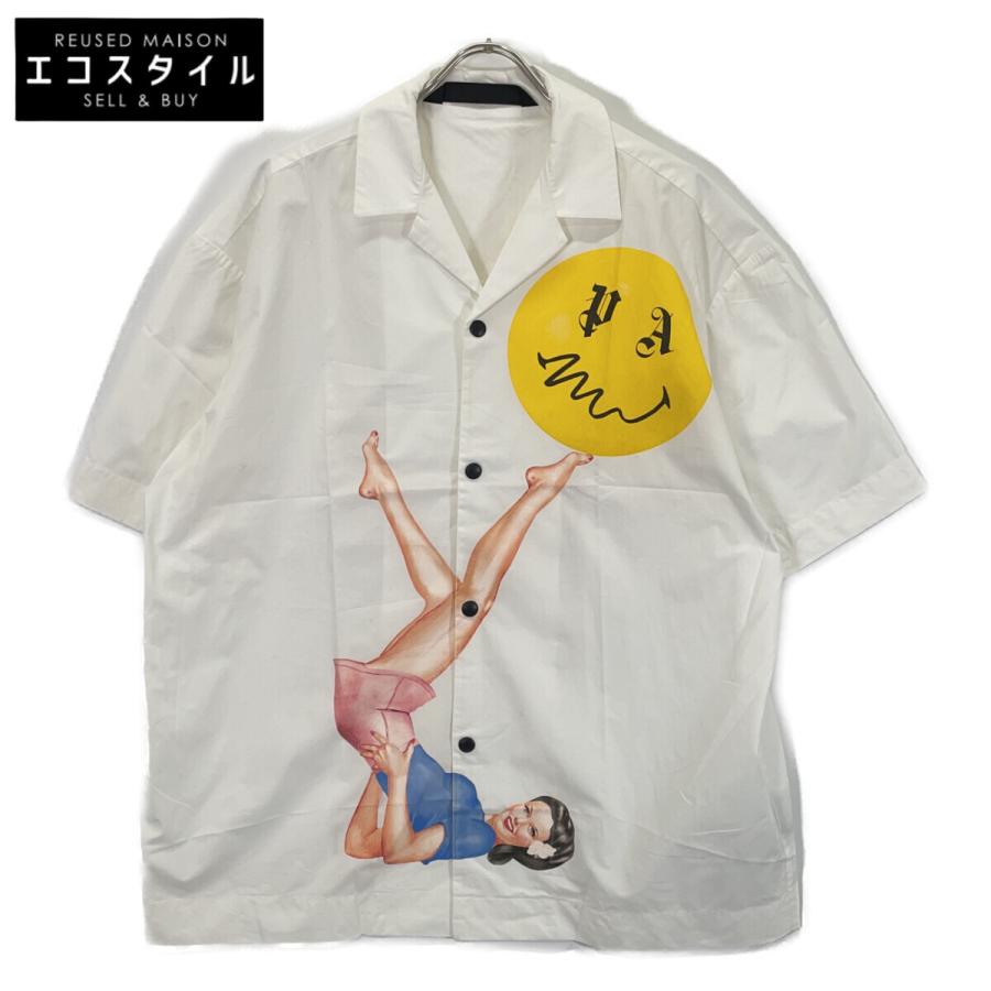 Palm Angels パームエンジェルス ホワイト ボーリングシャツ トップス