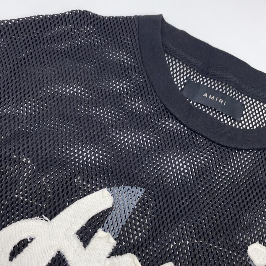 AMIRI アミリ ブラック メッシュ ゲームシャツ トップス メンズ 中古