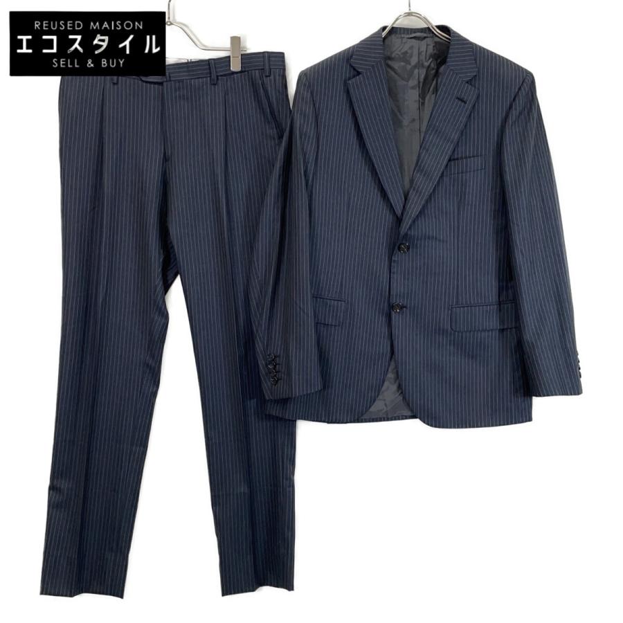 Brioni ネイビー ストライプ ビジネススーツ ブリオーニ 2XL Brioni（ブリオーニ） ネイビー ウール ストライプ セットアップ