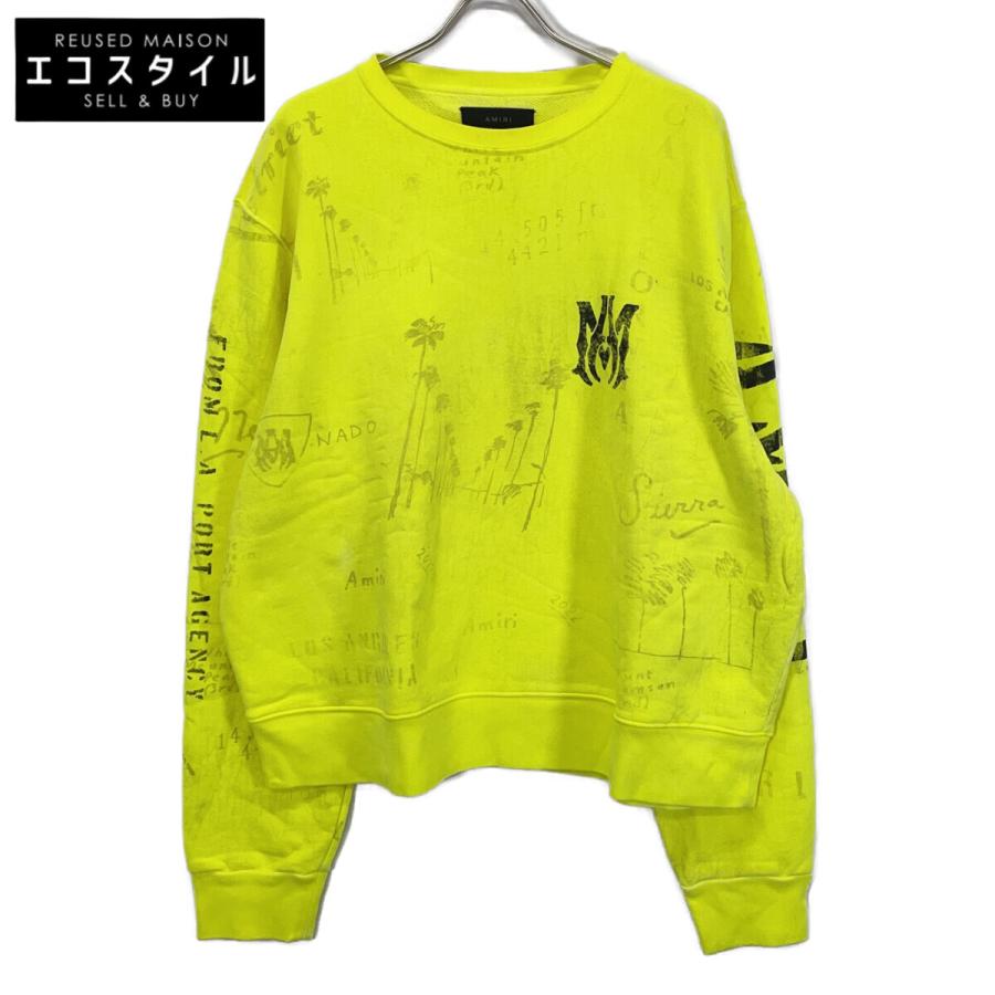 AMIRI アミリ イエロー ロゴプレート ロングスリーブ トレーナー 