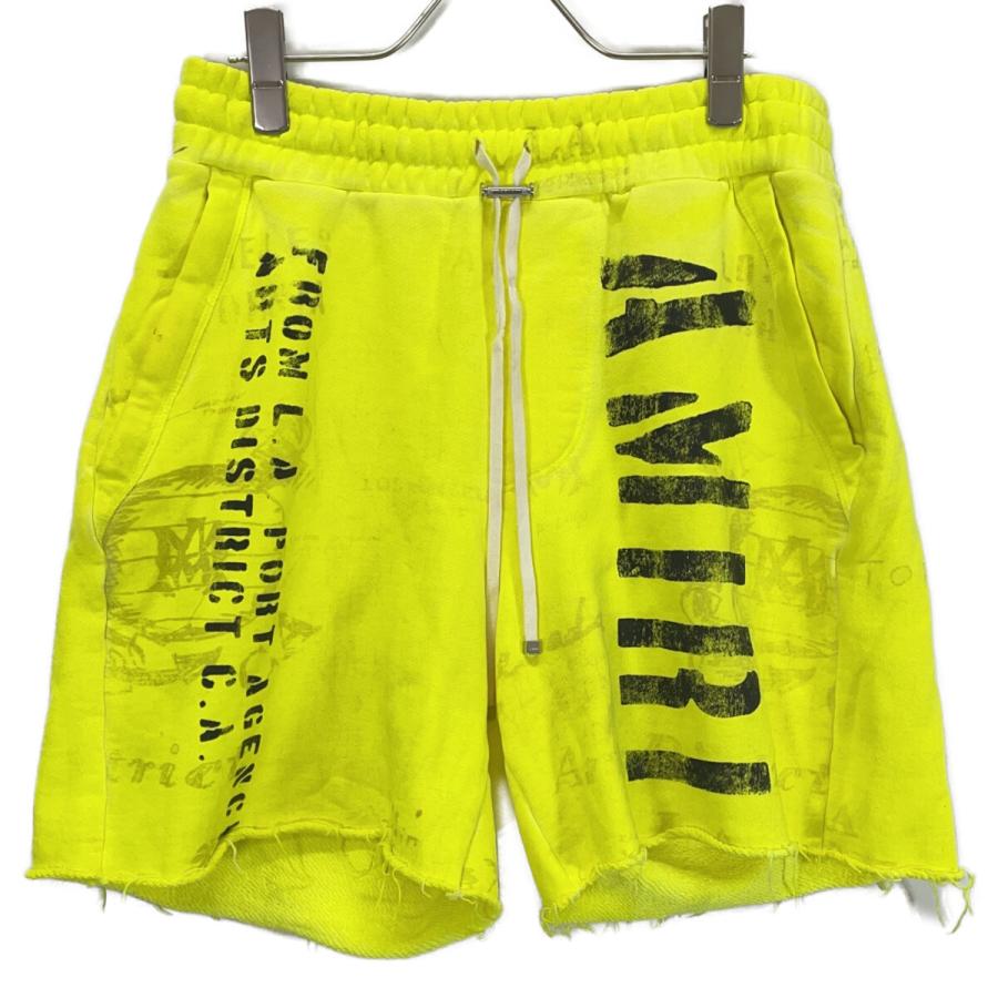 AMIRI アミリ イエロー ロゴプレート ショーツ ボトムス メンズ 中古