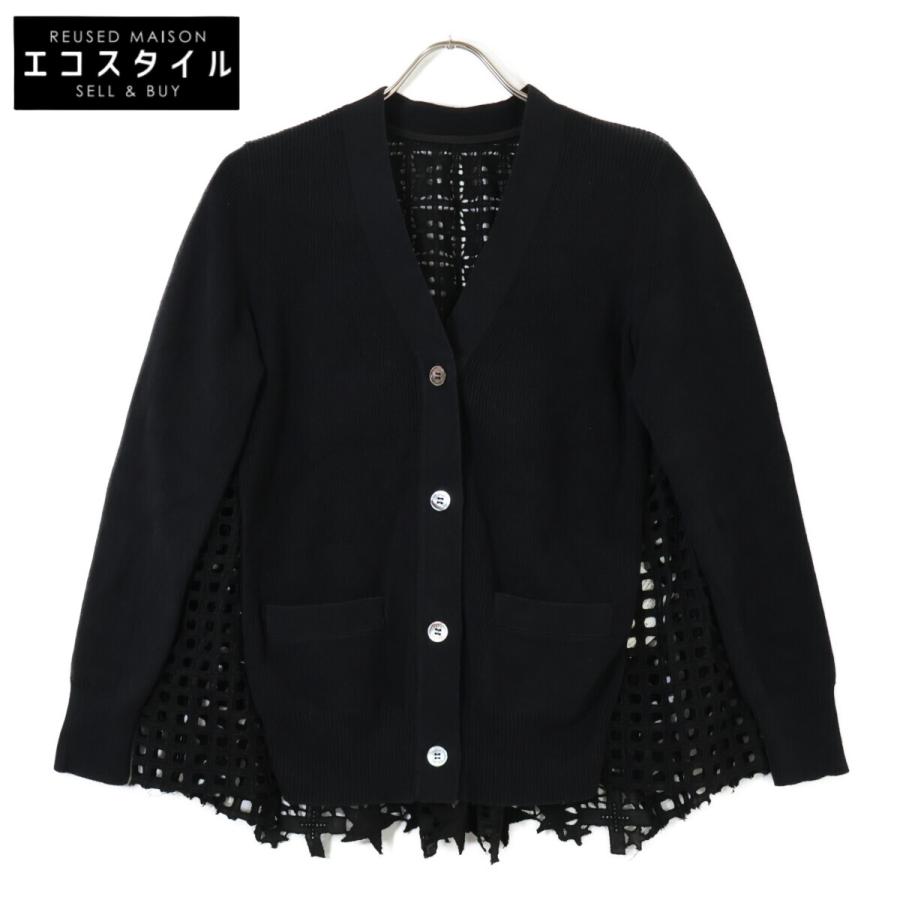 sacai（サカイ） 21-05468 コットン レース切替カーディガン 1