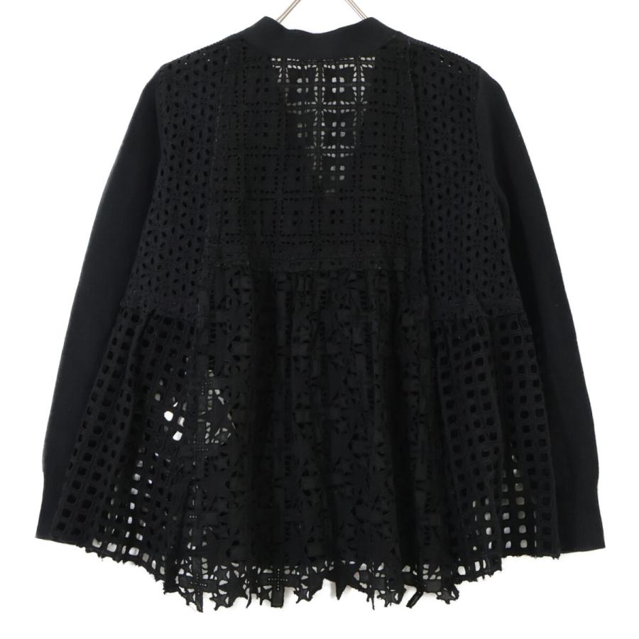 sacai レース切替長袖カーディガン sacai（サカイ） 21-05468 コットン レース切替カーディガン 1