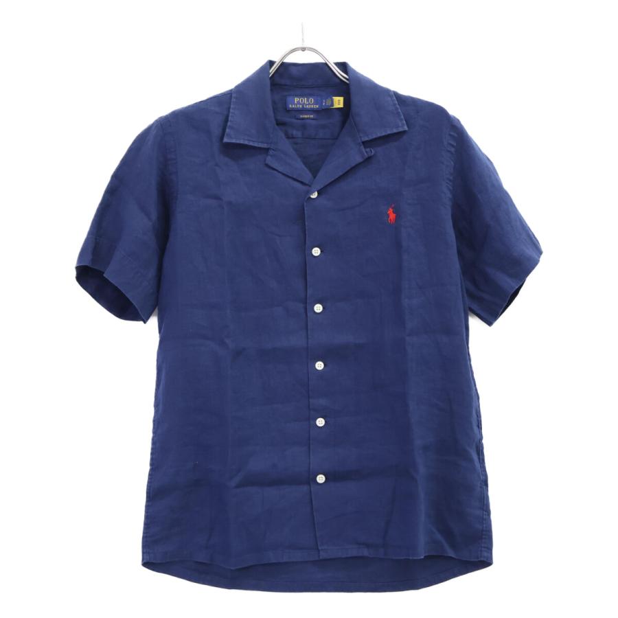 新品未使用品　ラルフローレン　リネン　開襟半袖リネン　シャツ　ネイビー　M POLO RALPH LAUREN（ポロ・ラルフローレン） ポロ ラルフローレン