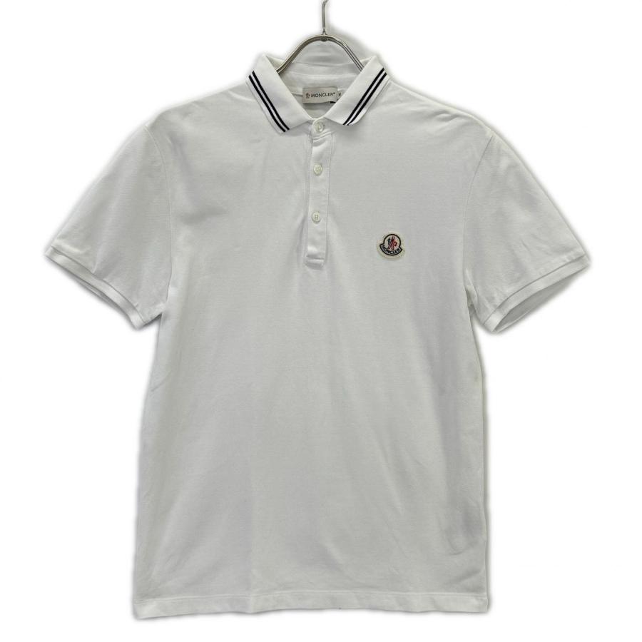 MONCLER（モンクレール） ホワイト ロゴ 半袖ポロシャツ ホワイト M