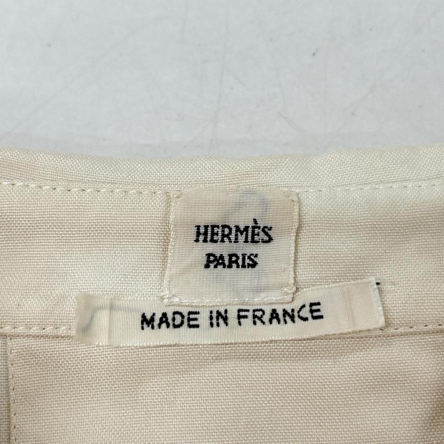HERMES（エルメス） 66-7315 生成り シルク セリエ釦 ノースリーブ