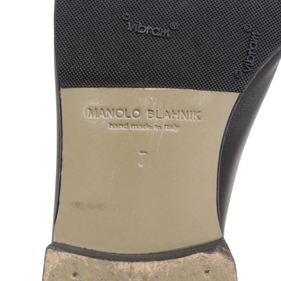 Manolo Blahnik マノロブラニク レザー ローファー シューズ メンズ ブラック 7