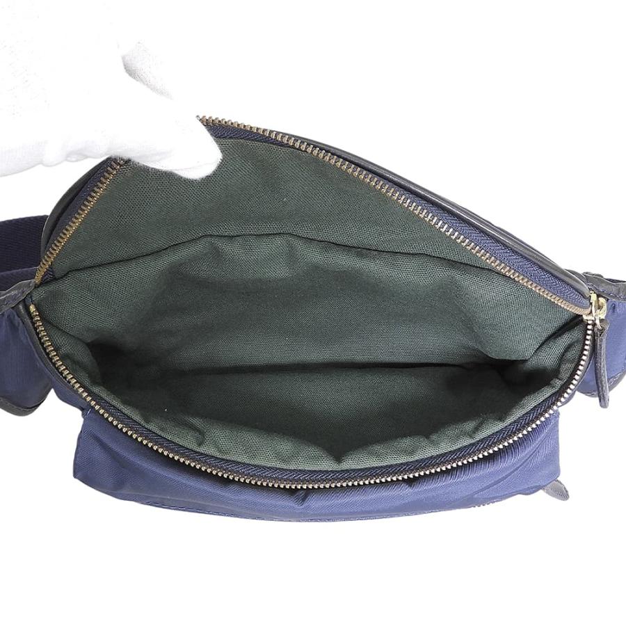 【美品】フェリージ　ボディバッグ　ショルダーバッグ　ナイロン　レザー　ネイビー Felisi（フェリージ） 美品 ナイロン×レザー ショルダーバッグ ボディ