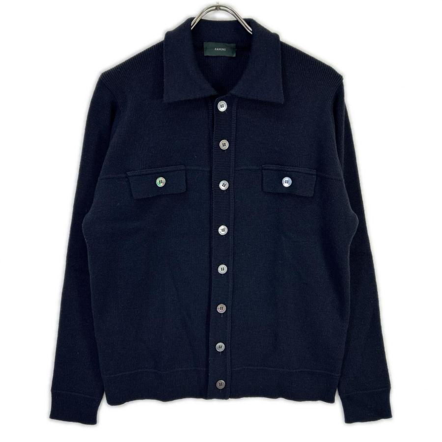ZANONE（ザノーネ） ネイビー ウール ニット ジャケット ネイビー