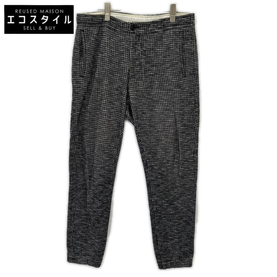 Z Zegna ジーゼニア ブラック ホワイト 千鳥格子 ウールパンツ 48 Z ZEGNA（ジーゼニア） ブラック ホワイト 千鳥格子 ウールパンツ