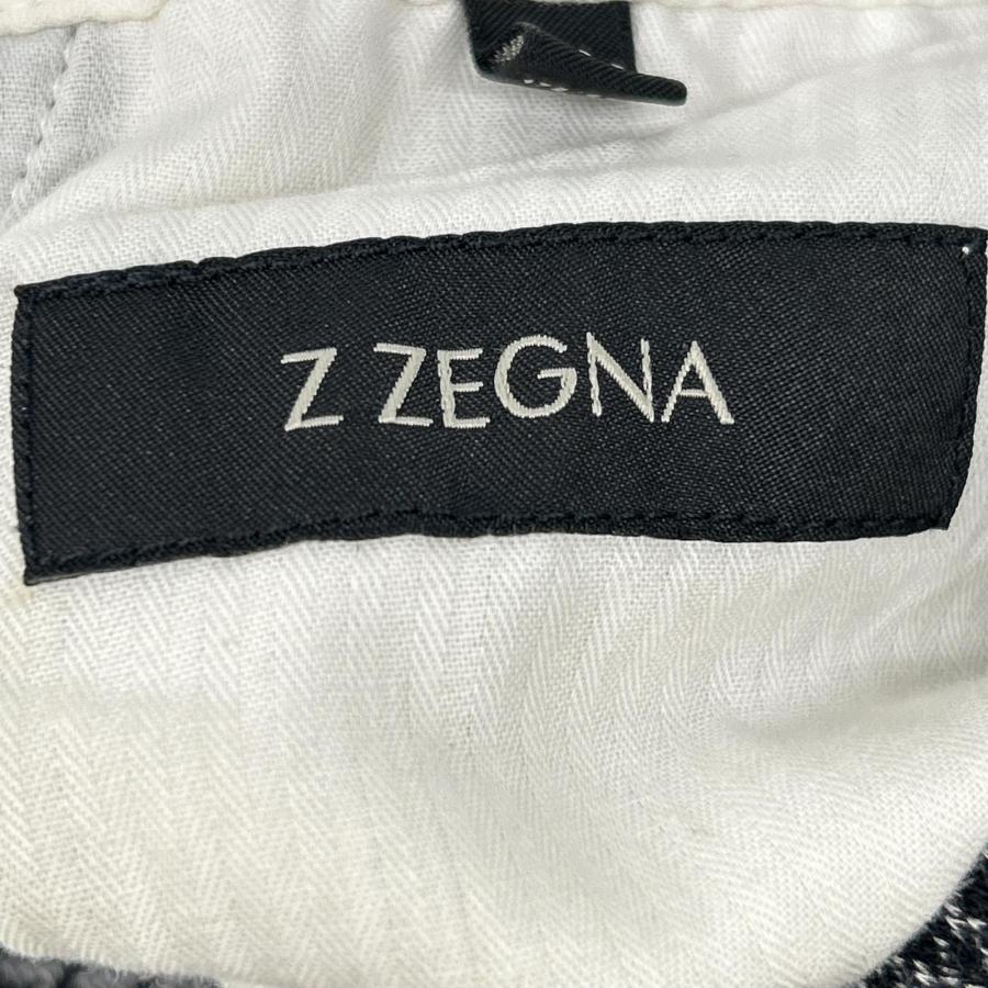 Z ZEGNA（ジーゼニア） ブラック ホワイト 千鳥格子 ウールパンツ