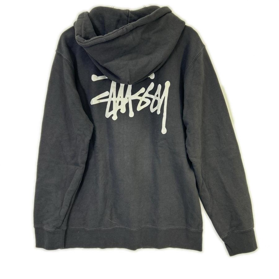 STUSSY（ステューシー） ブラック ロゴ ジップアップフーディ