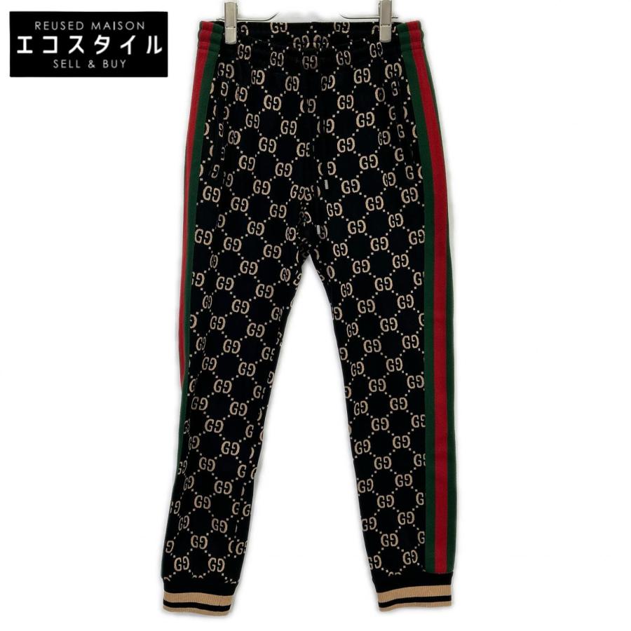 GUCCI（グッチ） 695976 GG 総柄 スウェット パンツ ブラック S