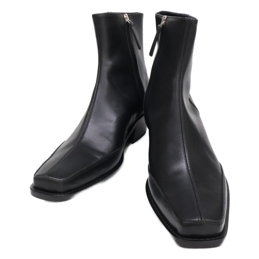 DIESEL ブラックレザーミッドカットブーツ DIESEL（ディーゼル） 新品/ D-Santiago Bt レザー サイドジップ