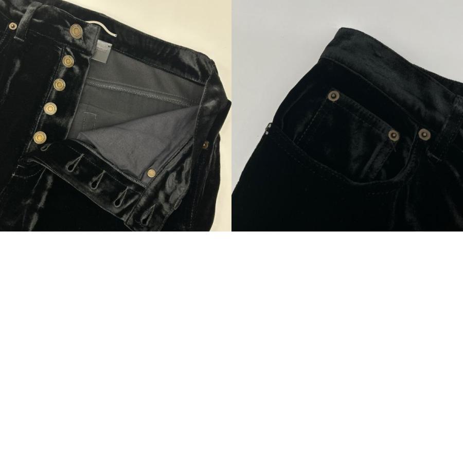 SAINT LAURENT PARIS サンローランパリ 23AW ベルベット ワイドパンツ ブラック704607 Y05PA 28 SAINT LAURENT PARIS サンローランパリ 23AW ベルベット ワイドパンツ