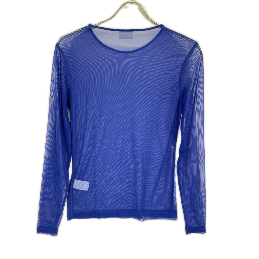 DRIES VAN NOTEN 青 メッシュ 長袖Tシャツ DRIES VAN NOTEN（ドリス ヴァン ノッテン） ブルー シアー素材 長袖t