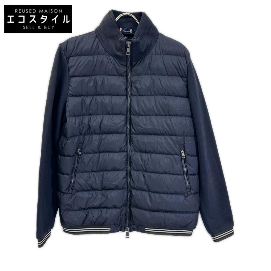 モンクレールMONCLERガムブルーMAGLIA ナイロン切替ウールカーディガン MONCLER（モンクレール） MAGLIA CARDIGAN スウェット ナイロン切替