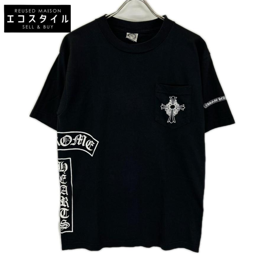 Chrome hearts クロムハーツ OLD クロムハーツ CHクロスTシャツ コットンブラック ブラック S トップス コットン メンズ 중고