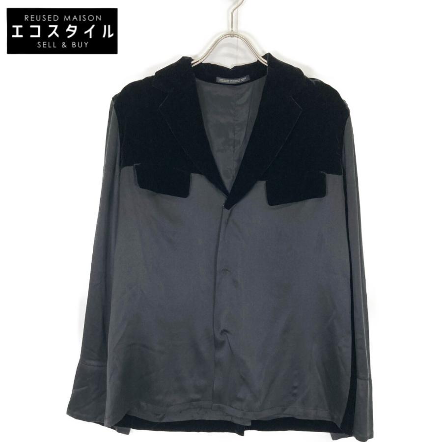 Yohji Yamamoto ヨウジヤマモト +NOIR NU-J06-801 シルクベロアシャツ 