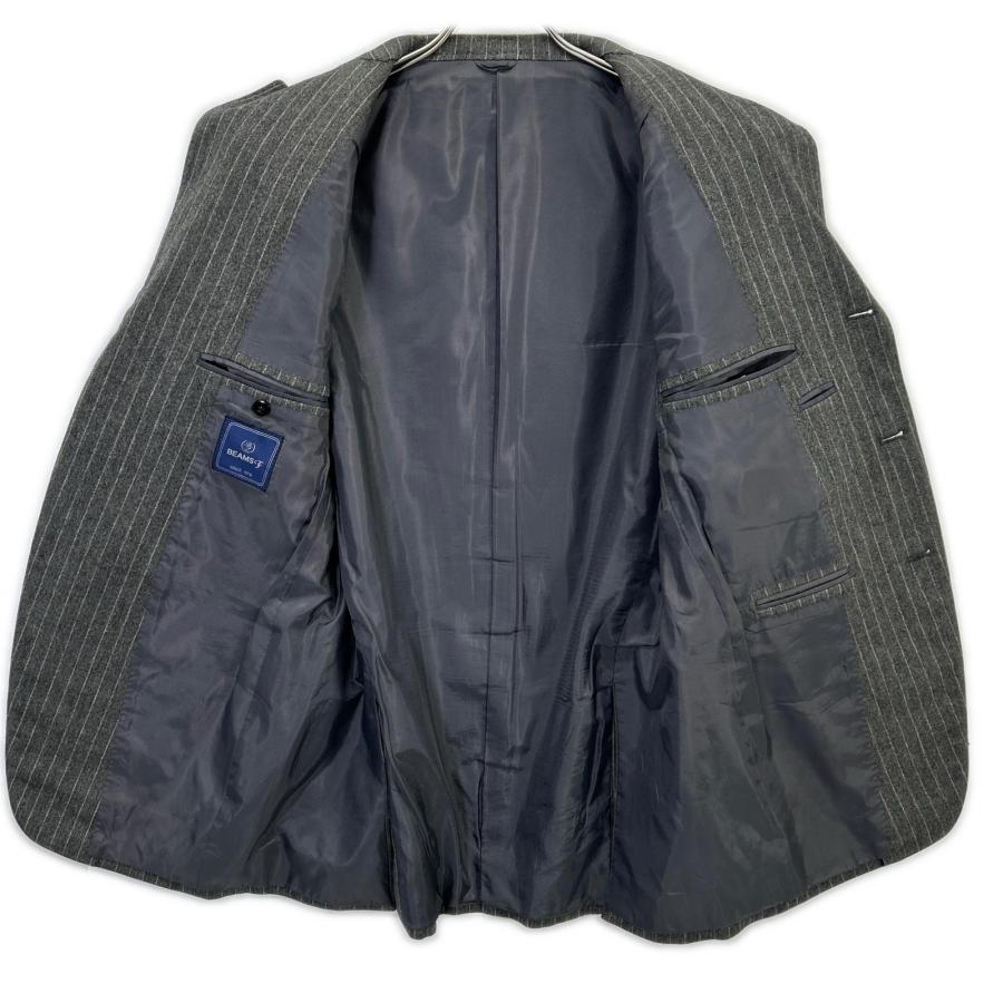 BEAMS F ビームスエフ BF028F06C グレー ストライプ3Bシングルスーツ グレー 97 スーツ セットアップ ウール メンズ 中古_5