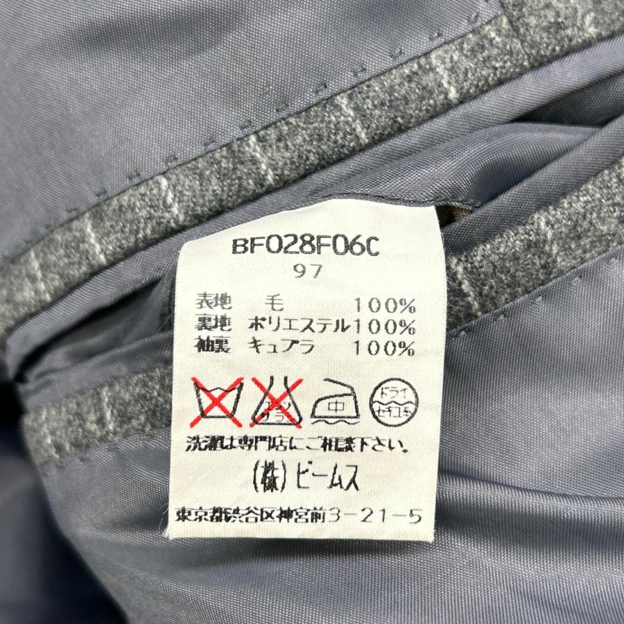 BEAMS F ビームスエフ BF028F06C グレー ストライプ3Bシングルスーツ グレー 97 スーツ セットアップ ウール メンズ 中古_6