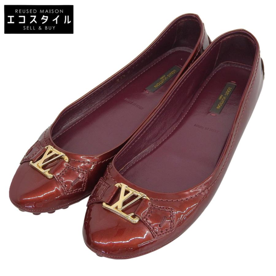 LOUIS VUITTON ルイヴィトン LVロゴバックル パテント フラット 