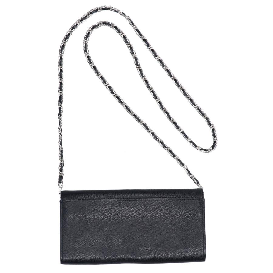 未使用品 ADMJ スワロフスキー レザー チェーン ウォレット 長財布 美品 A.D.M.J. スワロフスキー チェーンショルダーウォレット 長