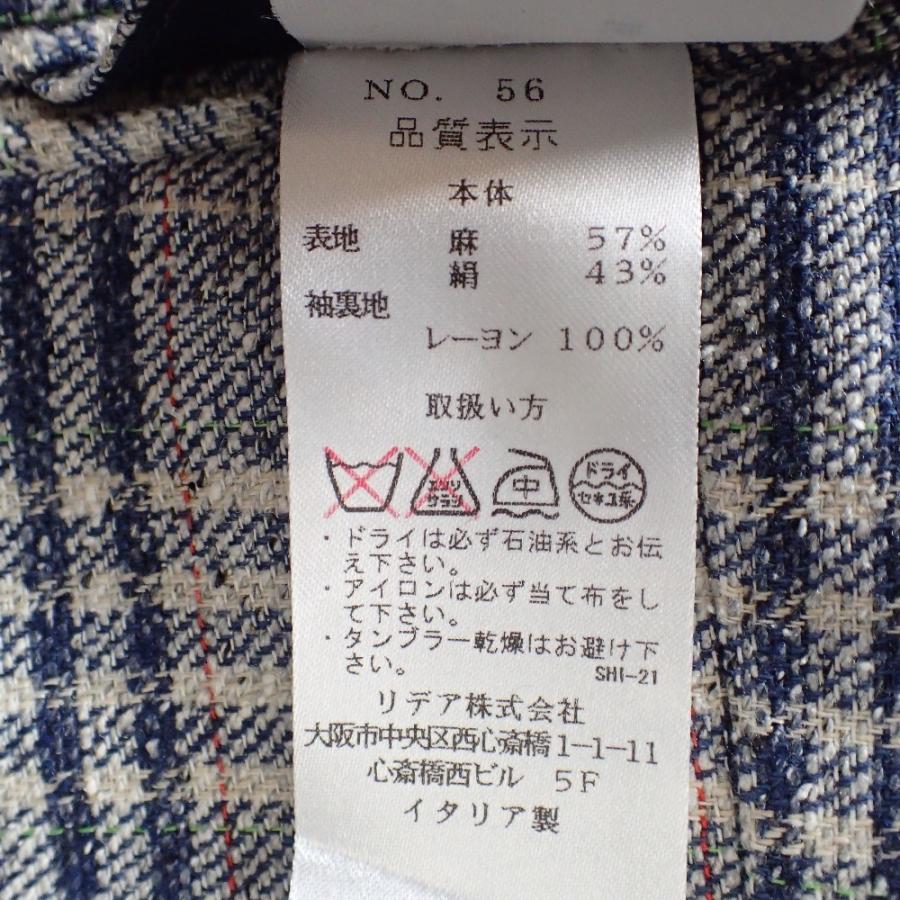 LARDINI 美品/国内正規 ラルディーニ JC32526AQ チェック シルク 