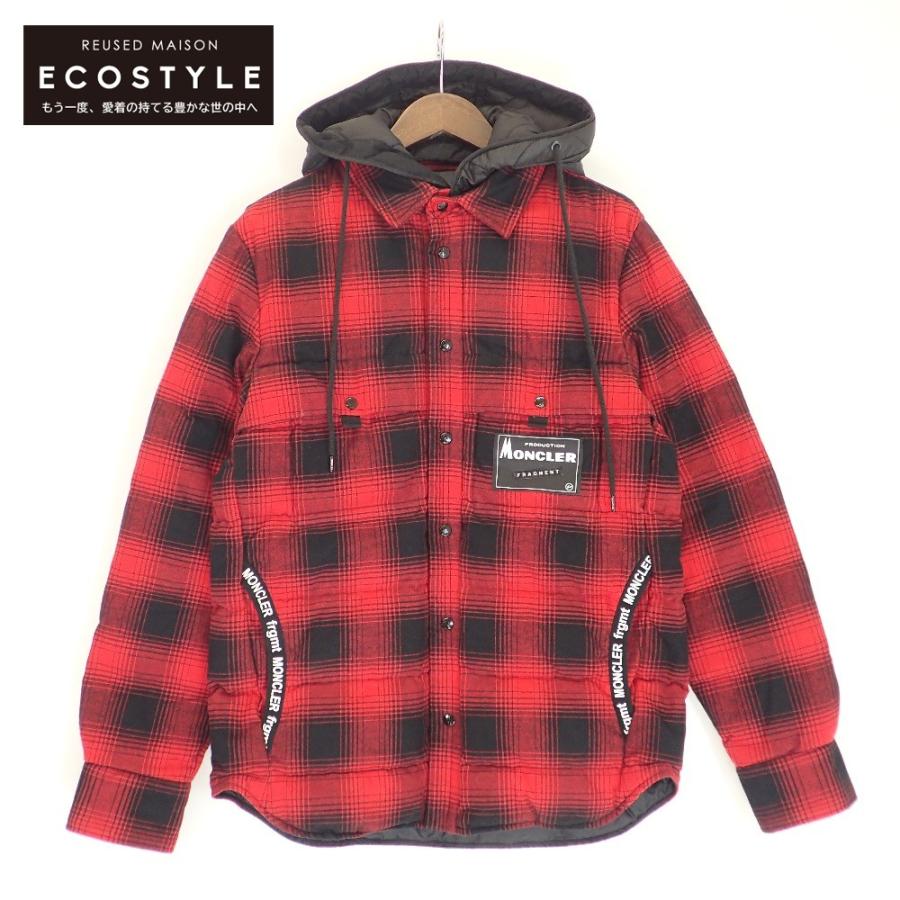 MONCLER 赤ダウンジャケット フード付き hiroshi fujiwara