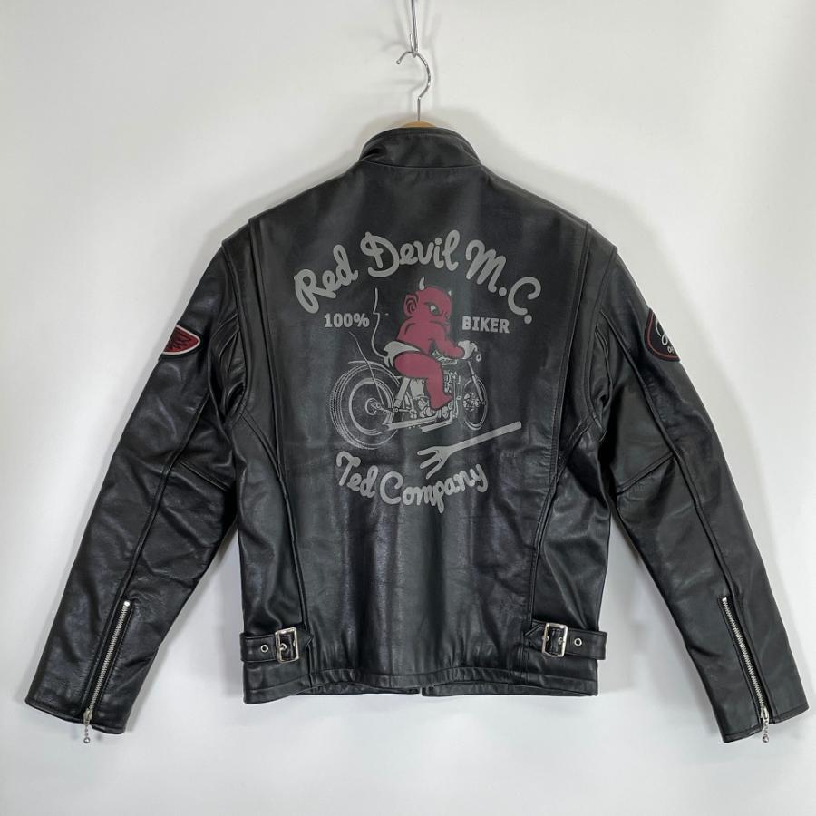 200着限定】TED MAN レザー ライダースジャケット ブラック テッドマン