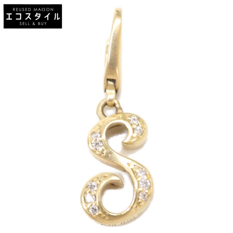 美品/ NOMBRE ノンブル K18YG x D0.030ct アルファプティ イニシャル 